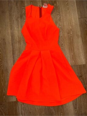 Clove Sleeveless Orange Fit & Flare Dress